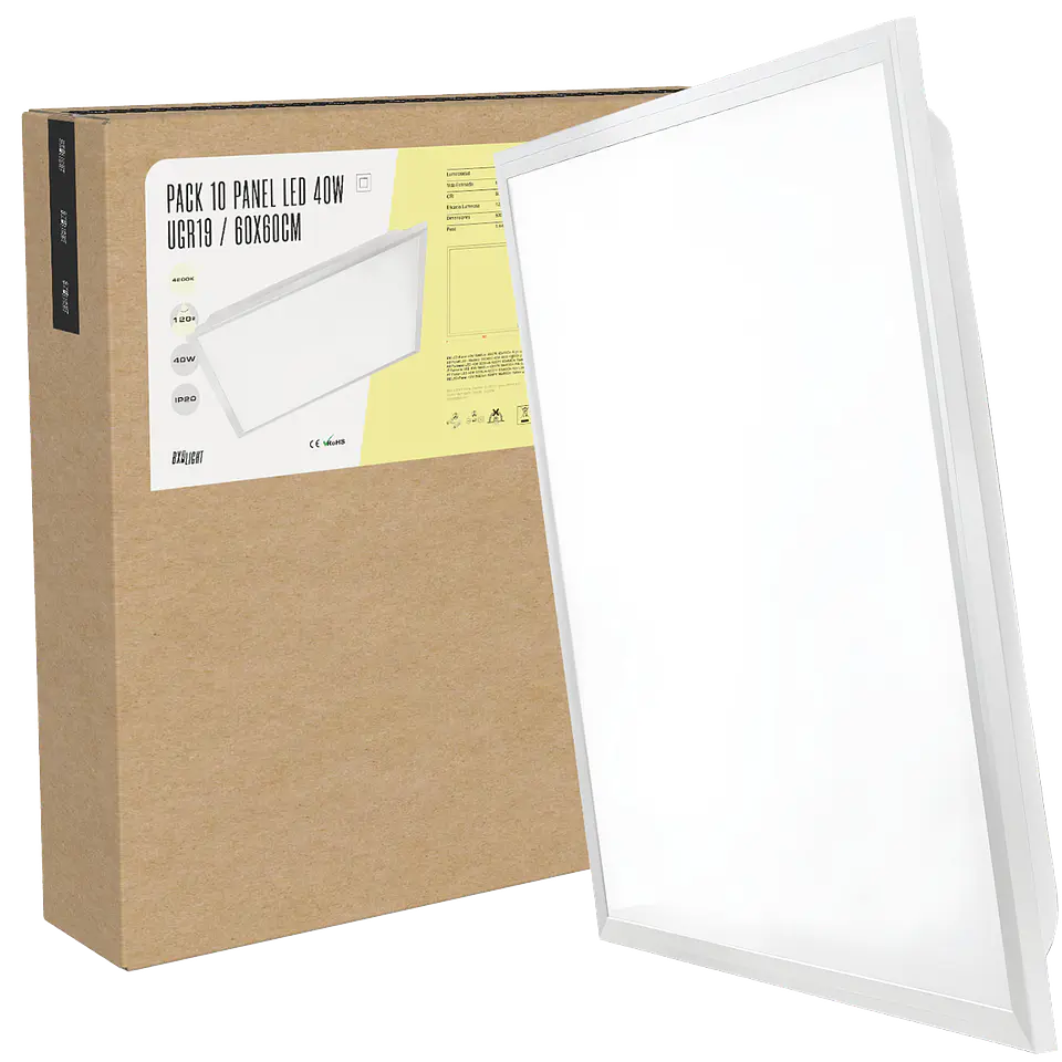 Pacote 10 Painel LED 40W 5.000Lm 6000ÂºK 60x60Cm Alto LÃºmen UGR19 60.000H [BX3-LP-40W-U19-CW] 9