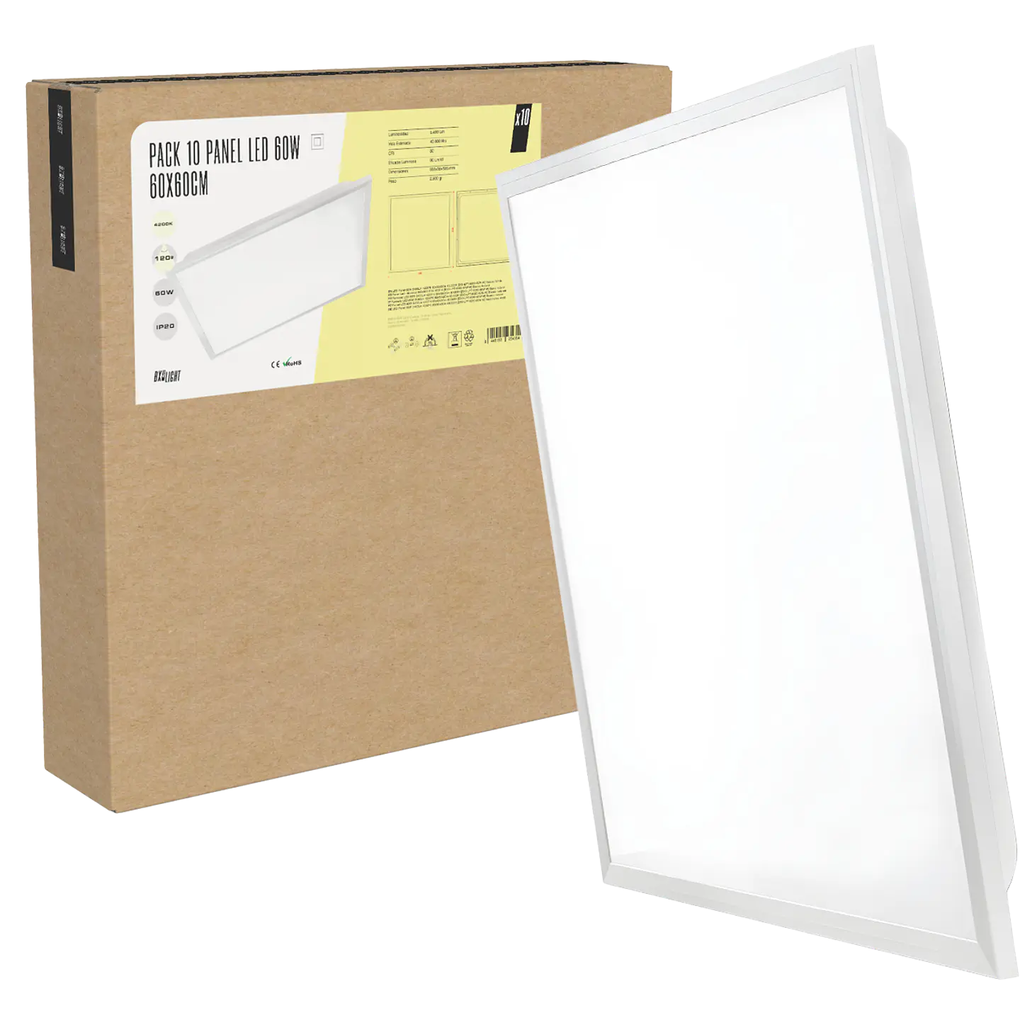 Pacote 10 Painel LED 60W 5.400Lm 6000ÂºK 60x60x3Cm 40.000H [BX3-LPT-6060-60W-CW] 8