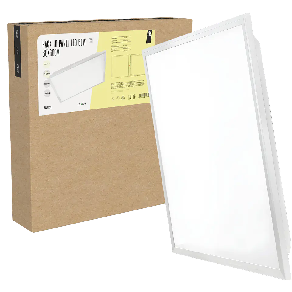 Pacote 10 Painel LED 60W 5.400Lm 6000ÂºK 60x60x3Cm 40.000H [BX3-LPT-6060-60W-CW] 8