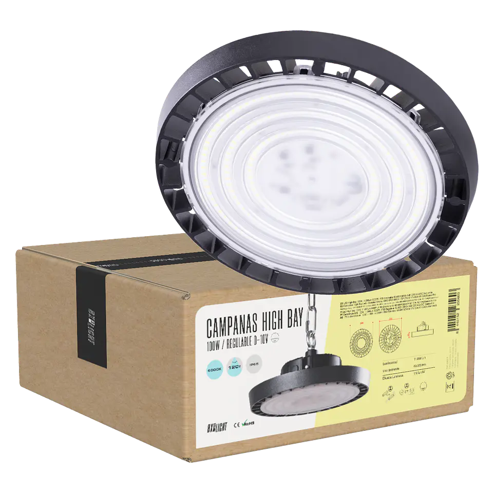 CampÃ¢nula LED 100W 11.000Lm 4000ÂºK IP65 RegulÃ¡vel 60.000H [BX3-HVB100W-N2-W] 1