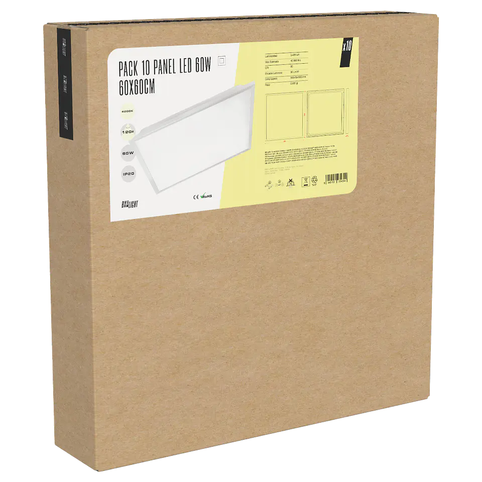 Pacote 10 Painel LED 60W 5.400Lm 6000ÂºK 60x60x3Cm 40.000H [BX3-LPT-6060-60W-CW] 9