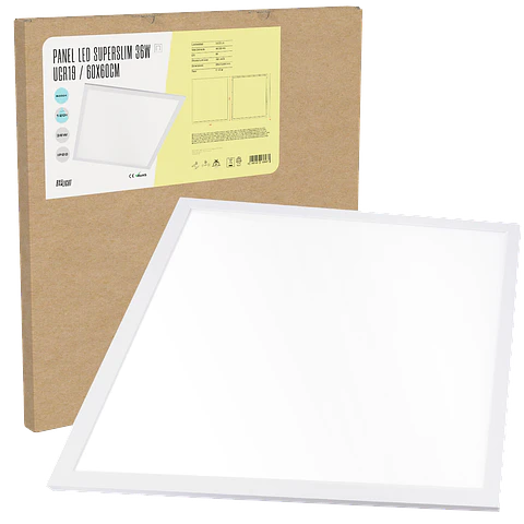 Painel LED Superslim 36W 3623Lm 4200ºK 60x60Cm UGR19 Moldura Branca 40.000H [BX3-PANMB59559536W-W]