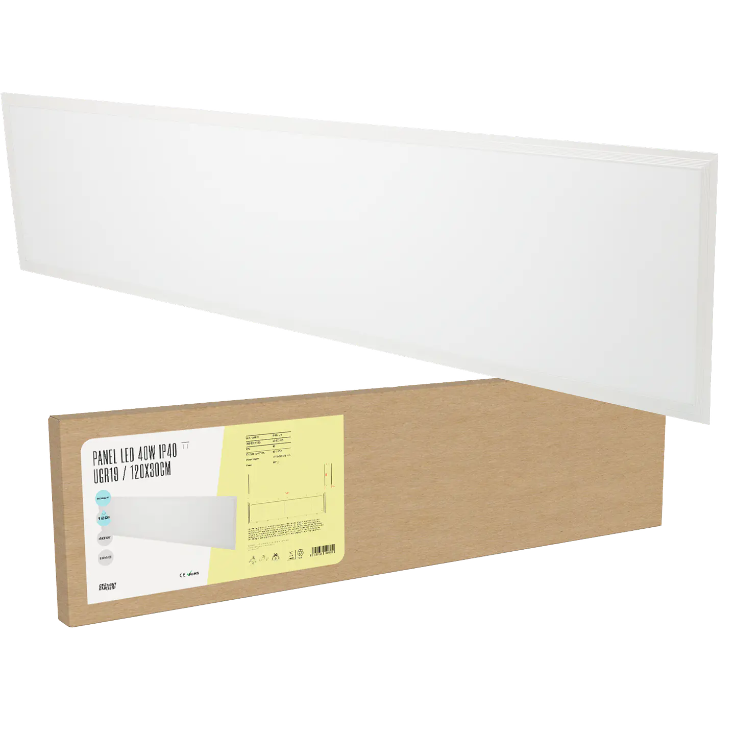 Painel LED 40W 3600Lm 4200ÂºK 120x30Cm UGR19 40.000H [BX3-PL-40W-W] 1