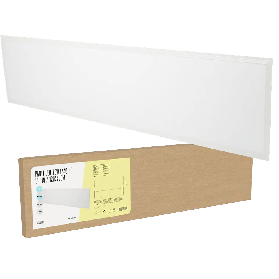 Painel LED 40W 3600Lm 4200ÂºK 120x30Cm UGR19 40.000H [BX3-PL-40W-W] 1
