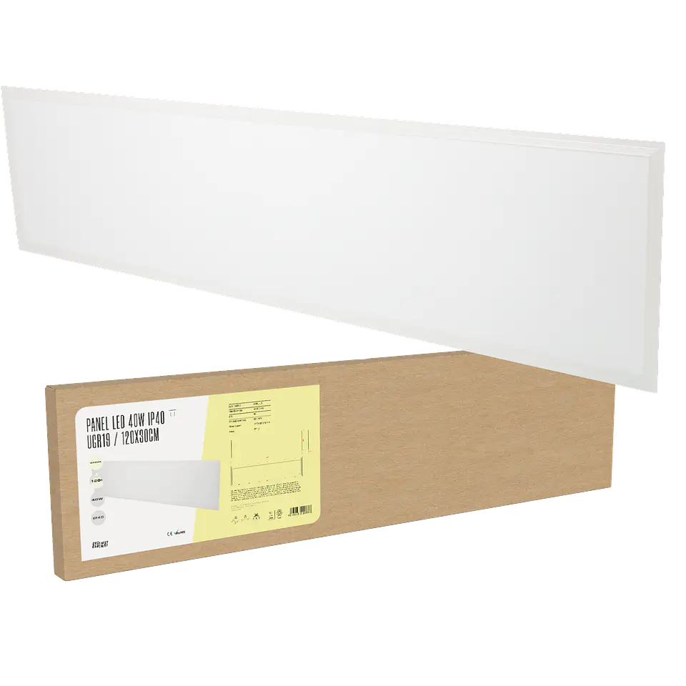 Painel LED 40W 3600Lm 6000ÂºK 120x30Cm UGR19 40.000H [BX3-PL-40W-CW] 3