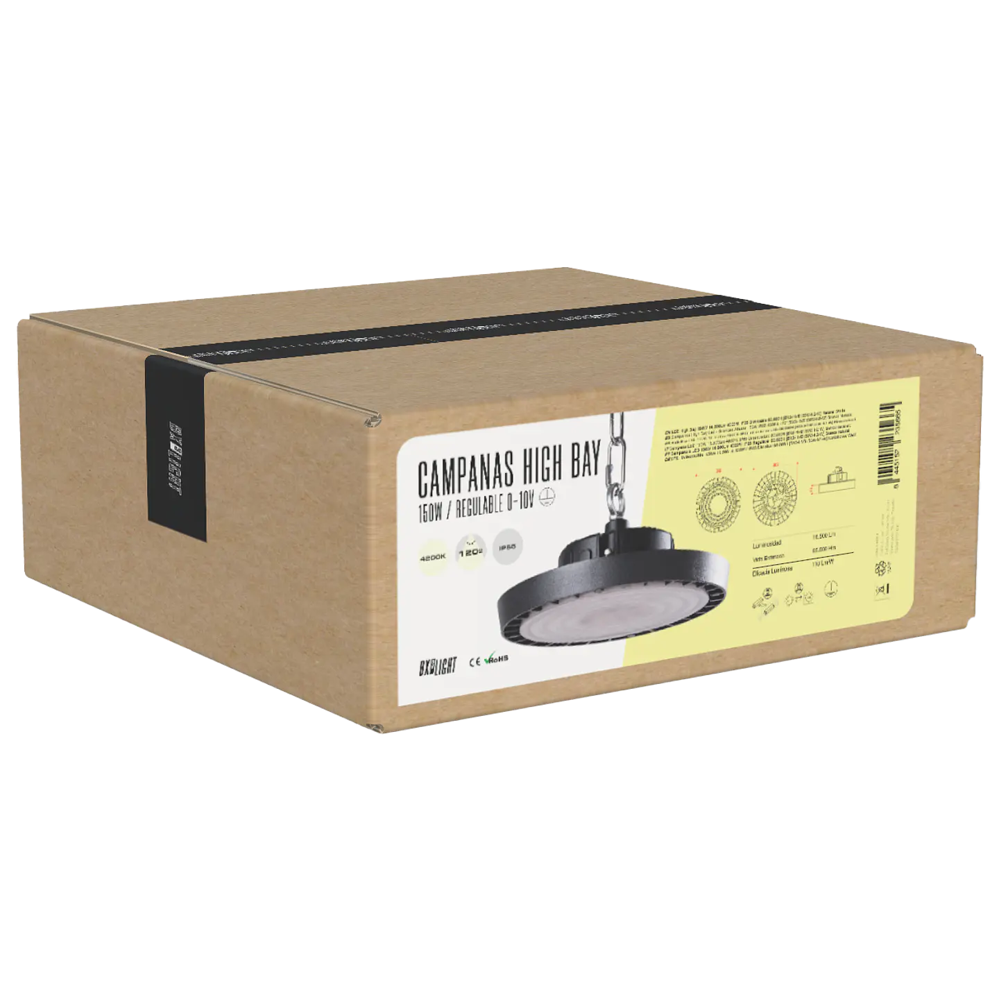 CampÃ¢nula LED 150W 16.500Lm 6000ÂºK IP65 RegulÃ¡vel 60.000H [BX3-HVB150W-N2-CW] 9