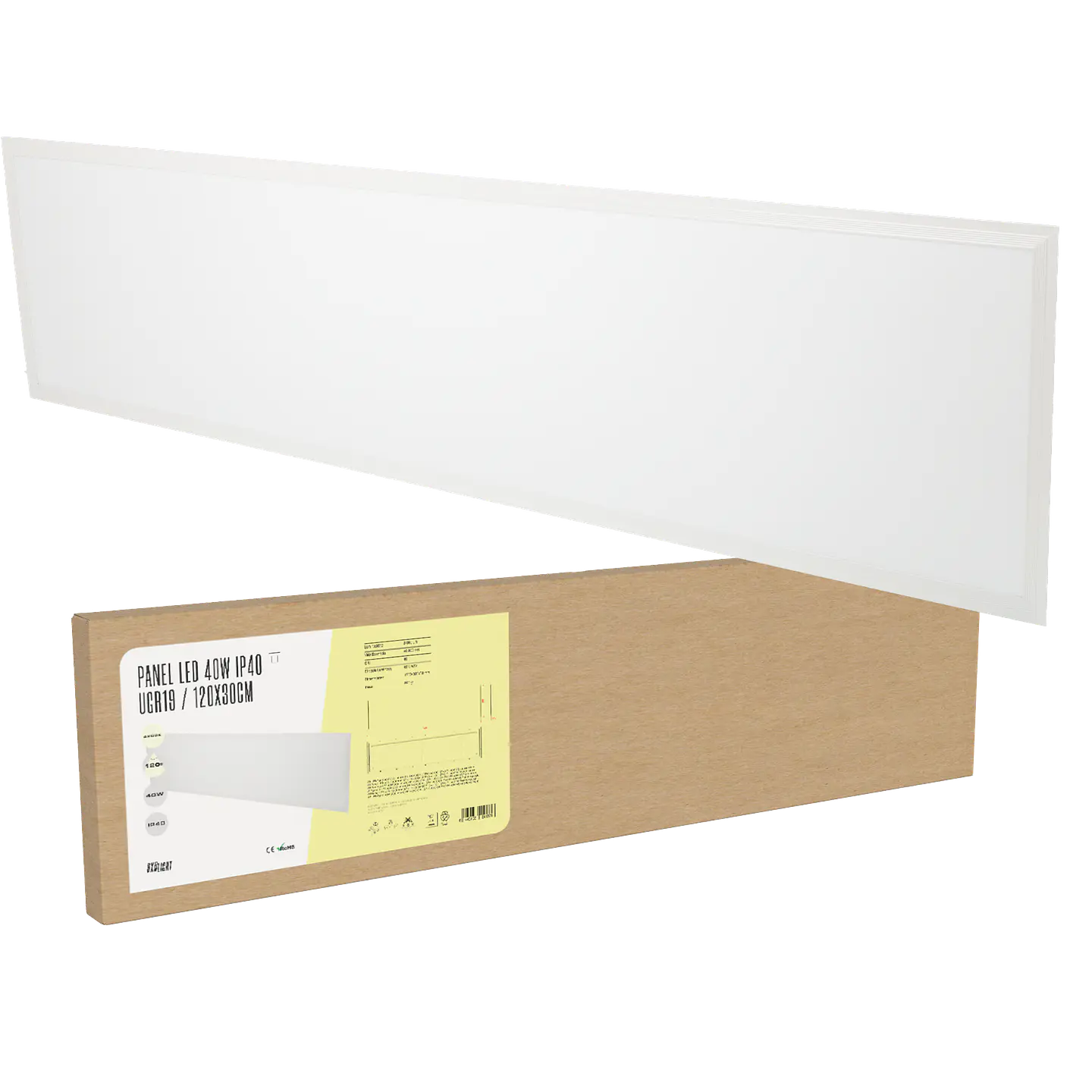 Painel LED 40W 3600Lm 4200ÂºK 120x30Cm UGR19 40.000H [BX3-PL-40W-W] 3