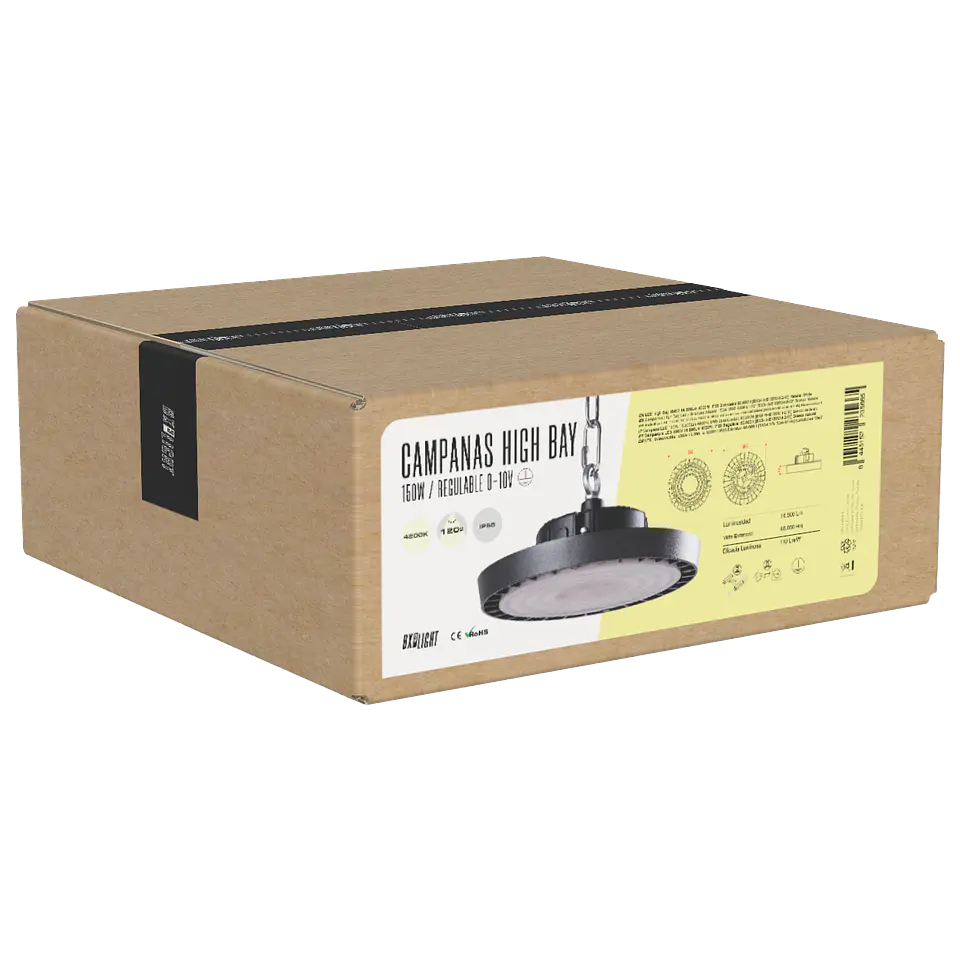 CampÃ¢nula LED 150W 16.500Lm 4000ÂºK IP65 RegulÃ¡vel 60.000H [BX3-HVB150W-N2-W] 9