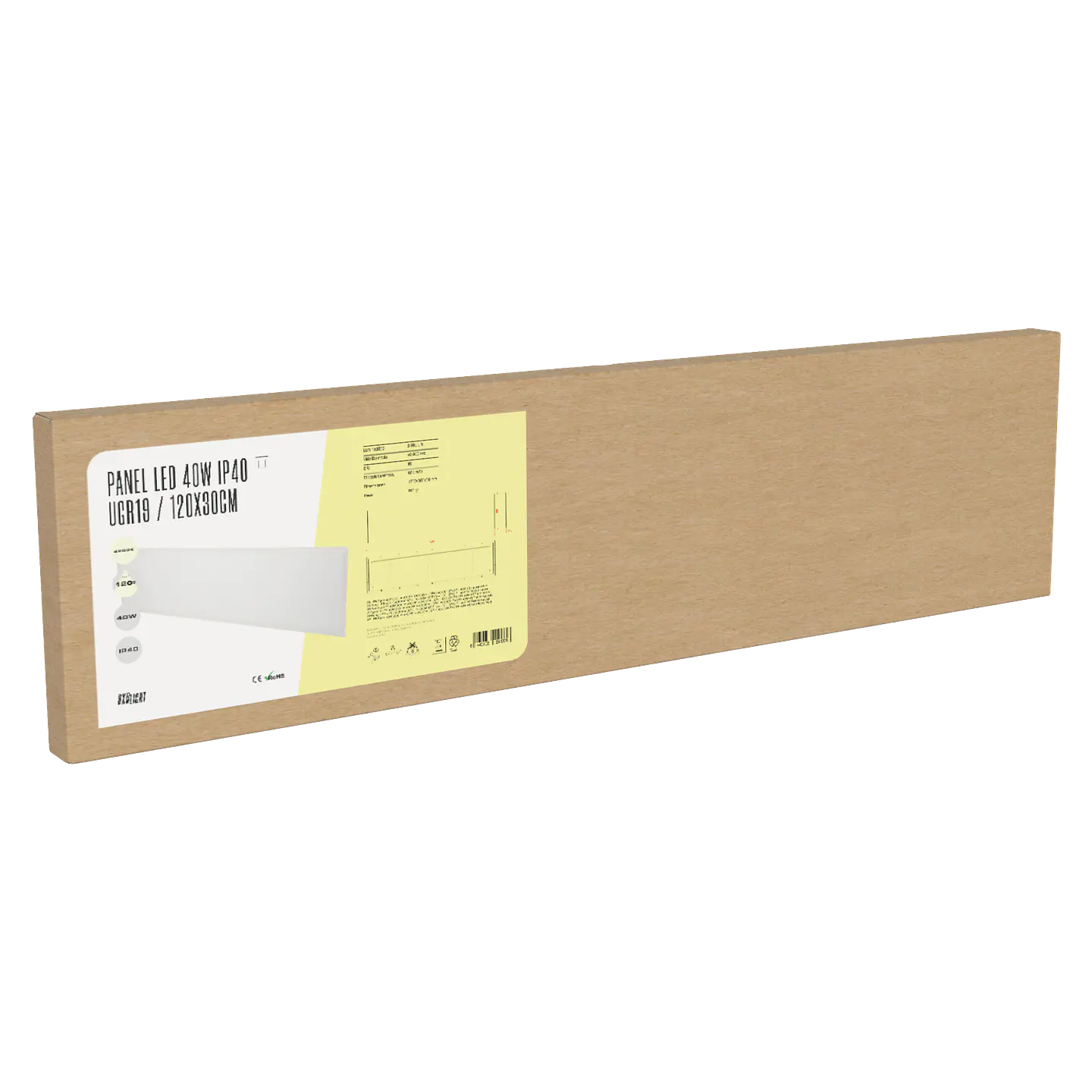 Painel LED 40W 3600Lm 4200ÂºK 120x30Cm UGR19 40.000H [BX3-PL-40W-W] 4