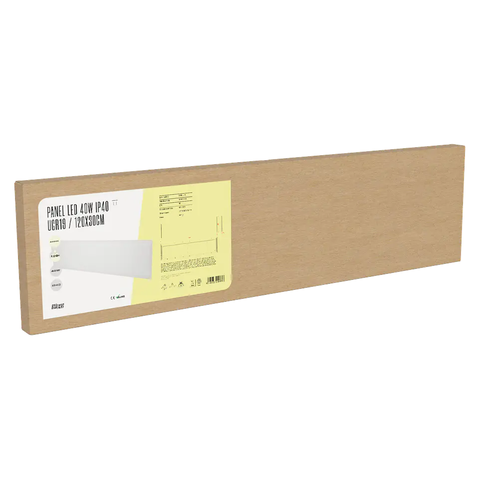 Painel LED 40W 3600Lm 4200ÂºK 120x30Cm UGR19 40.000H [BX3-PL-40W-W] 4