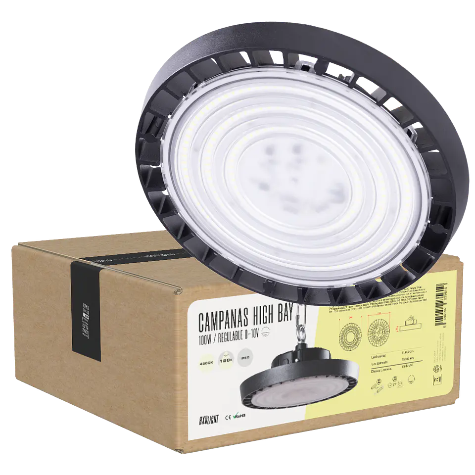 CampÃ¢nula LED 100W 11.000Lm 4000ÂºK IP65 RegulÃ¡vel 60.000H [BX3-HVB100W-N2-W] 8