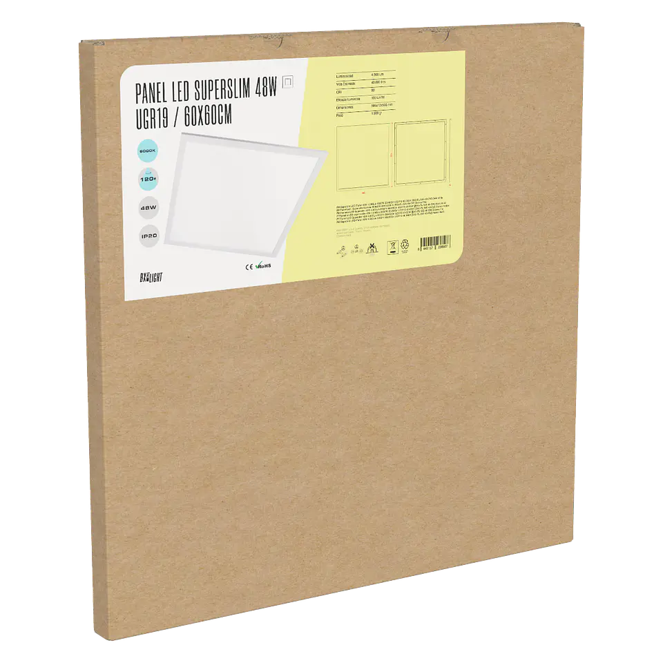 Painel LED Superslim 48W 4800Lm 4200ÂºK 60x60Cm UGR19 40.000H [BX3-PL-595-48-W] 2