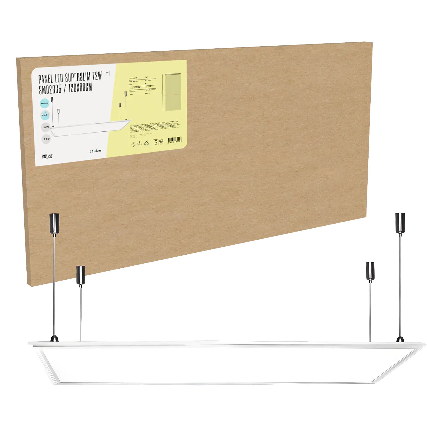 Painel LED Superslim 72W 7790Lm 3000ÂºK 120x60Cm 40.000H [BX3-PAN120060072W-WW] 1