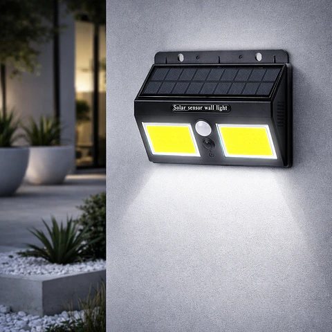 Sensor de bateria solar LED para parede IP65: 3,7V 1.200Ma [LUM-YC-SW8019-COB]