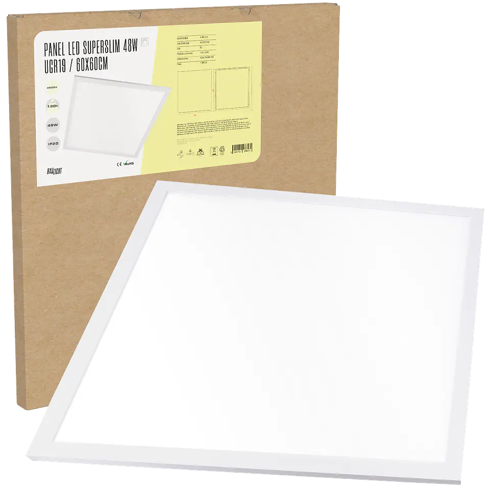Painel LED Superslim 48W 4800Lm 4200ÂºK 60x60Cm UGR19 40.000H [BX3-PL-595-48-W] 9