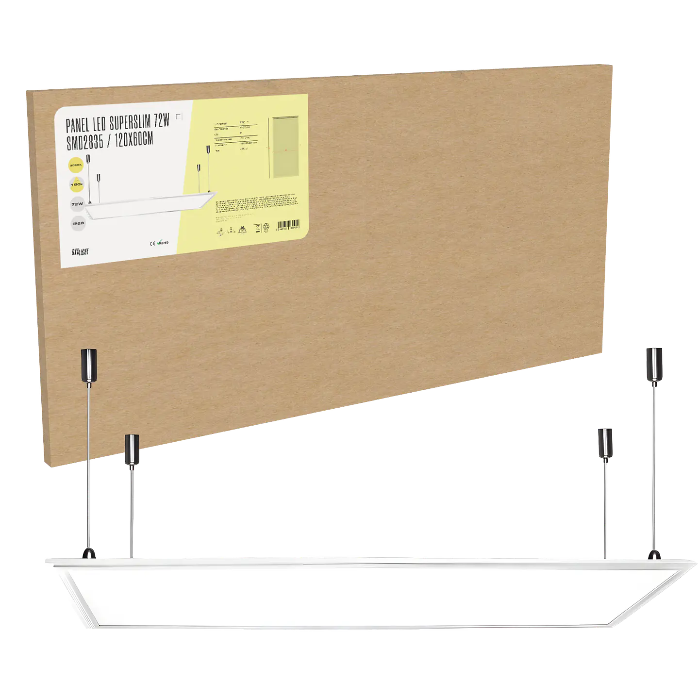 Painel LED Superslim 72W 7900Lm 4200ÂºK 120x60Cm 40.000H [BX3-PAN120060072W-W] 12