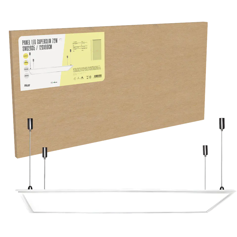 Painel LED Superslim 72W 7.900Lm 6000ÂºK 120x60Cm 40.000H [BX3-PAN120060072W-CW] 12