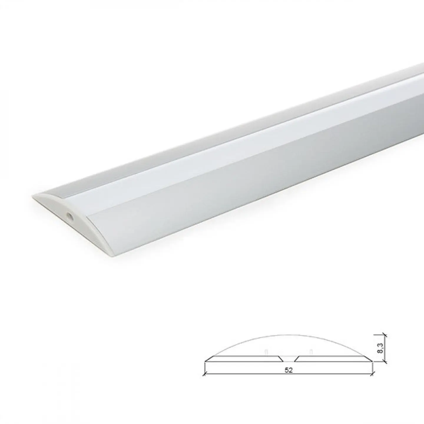 Perfil AlumÃ­nio Para AÂ Tira LED Led DifusorÂ Leitoso Lle-Alp021 X 2M 1