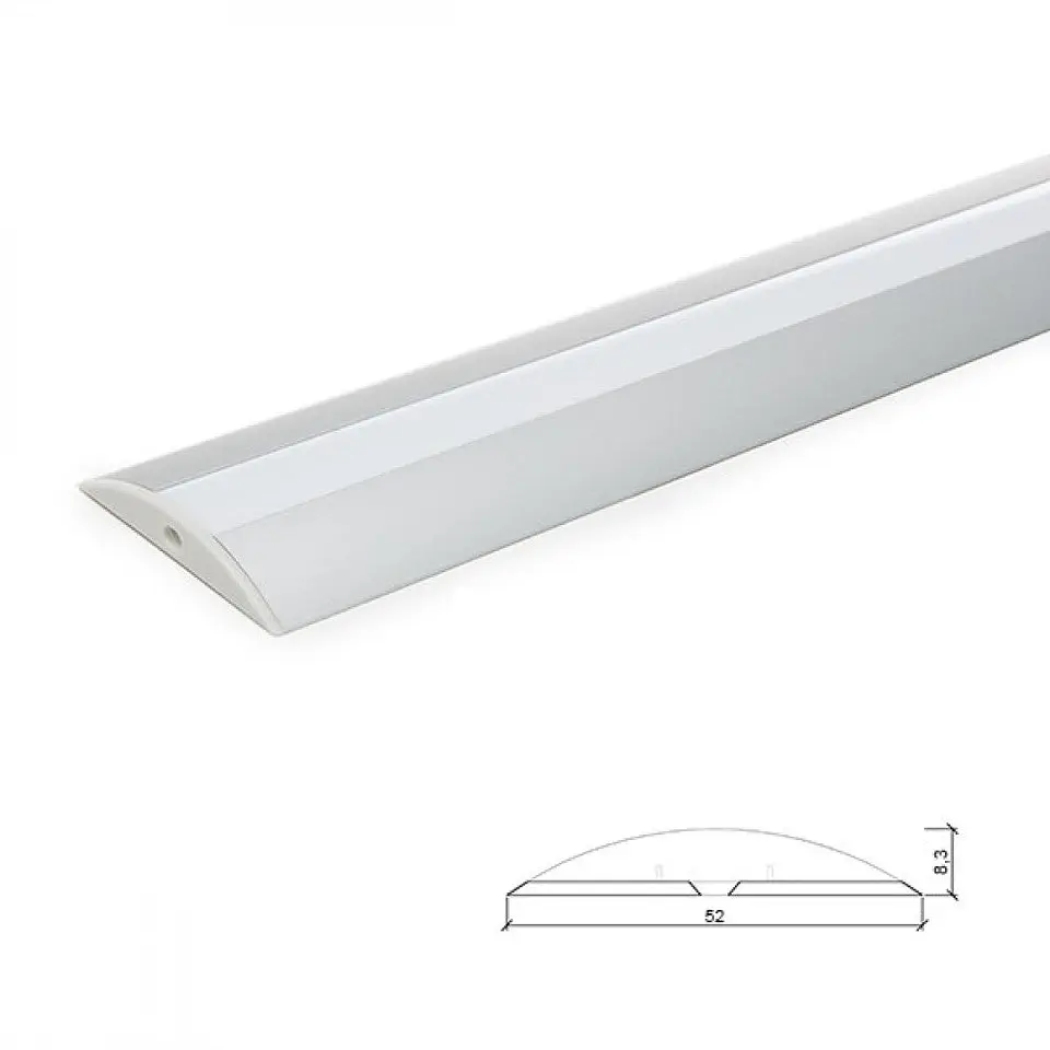 Perfil AlumÃ­nio Para AÂ Tira LED Led DifusorÂ Leitoso Lle-Alp021 X 2M 1