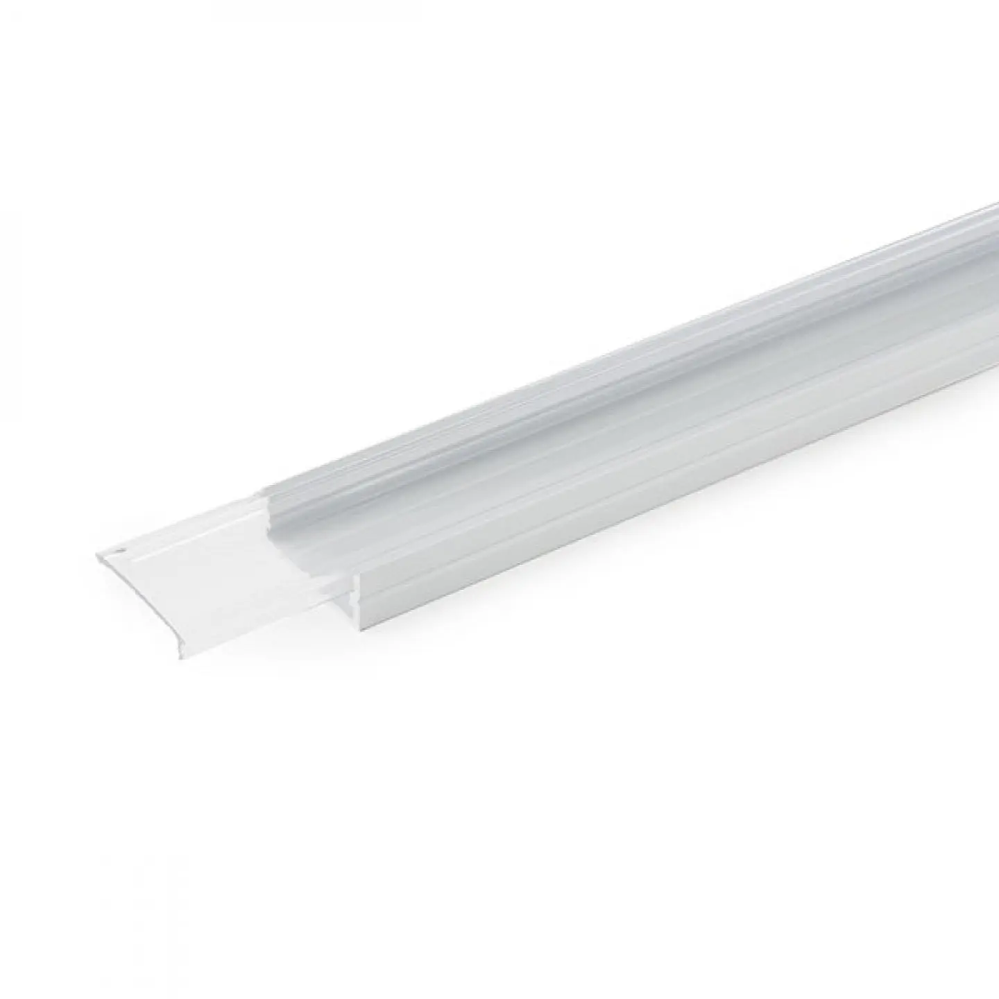 Perfil AlumÃ­nio Para AÂ Tira LED Led Em Dobro - Difusor Transparente X 2M 2