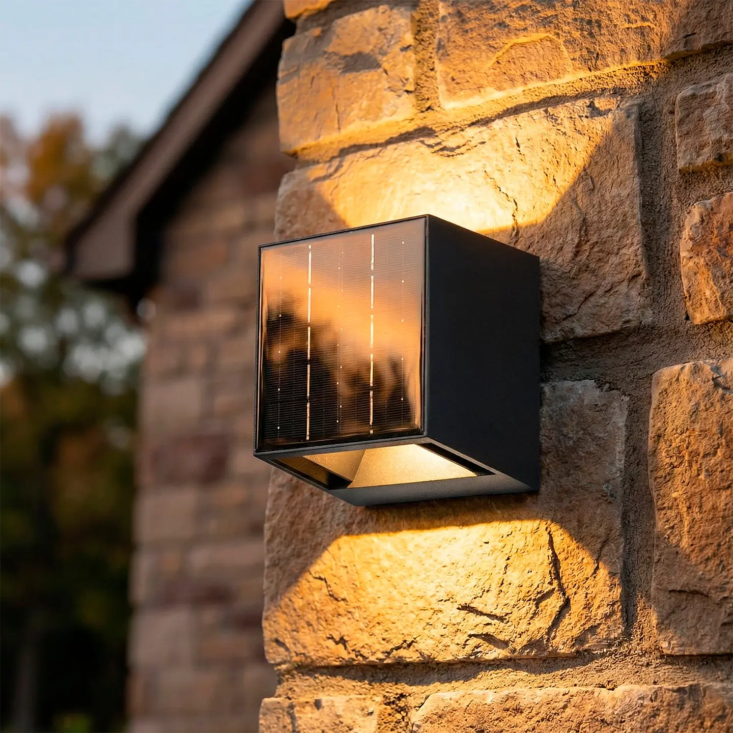 Painel solar LED 1.5W bateria 3.7V IP65 luz de parede 7