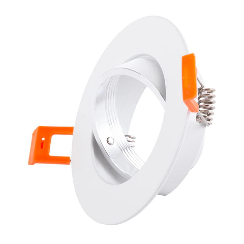 Anel Downlight Circular InclinÃ¡vel Aluminio Branco93Mm
