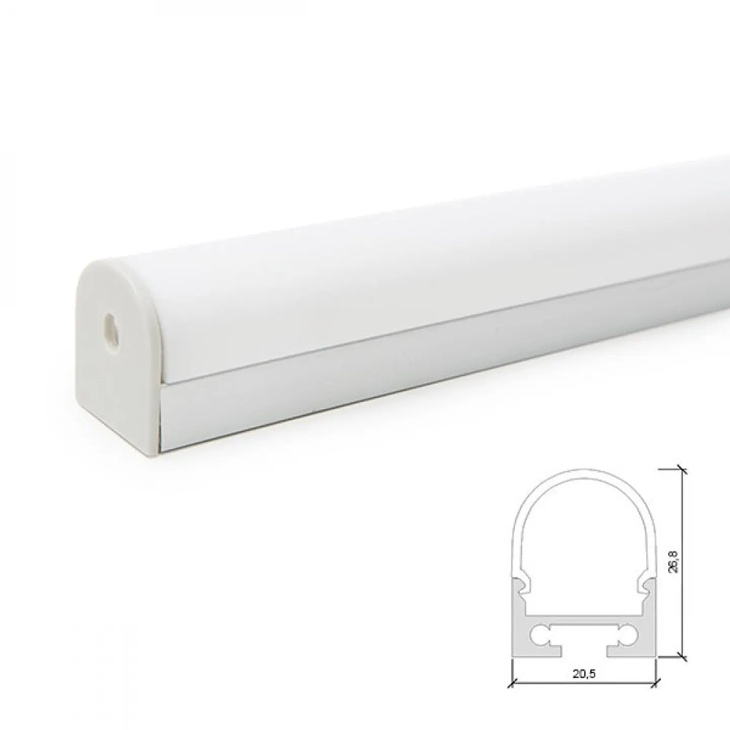 Perfil AlumÃ­nio Curvado Para AÂ Tira LED Led Teto/SuspensÃ£o DifusorÂ Leitoso Lle-Alp027 X 2M 1