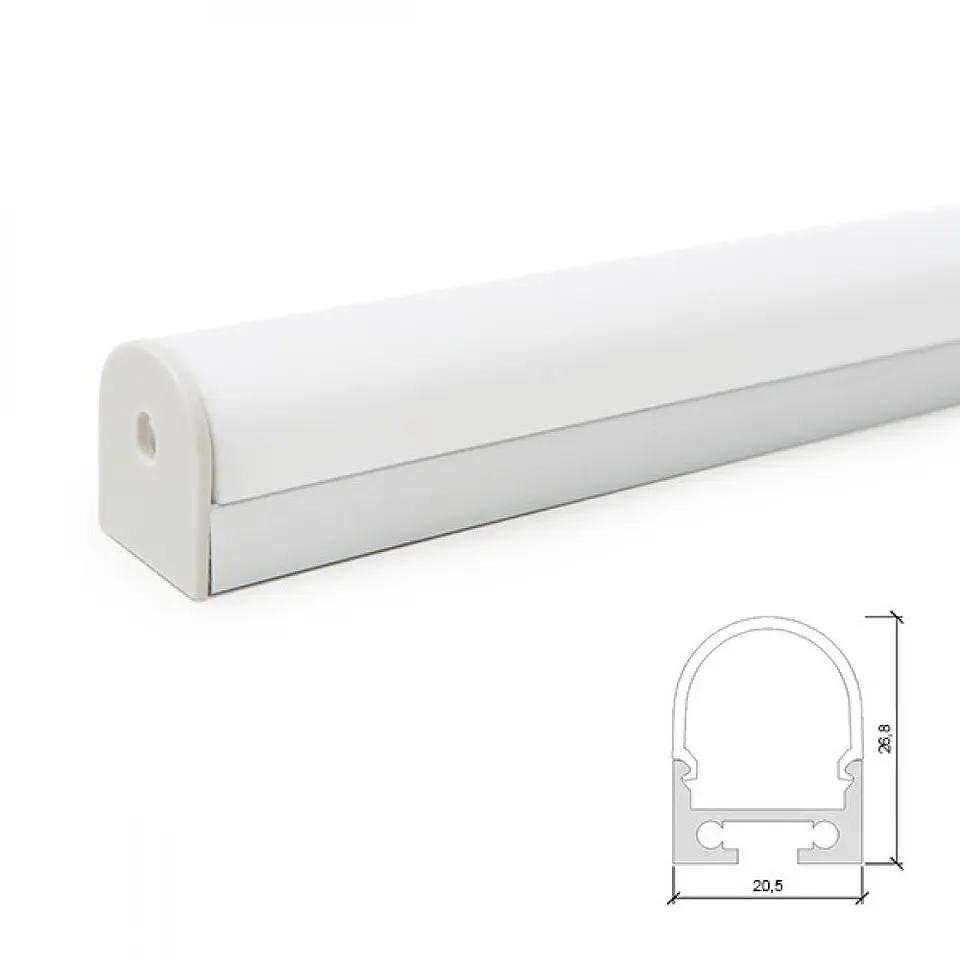 Perfil AlumÃ­nio Curvado Para AÂ Tira LED Led Teto/SuspensÃ£o DifusorÂ Leitoso Lle-Alp027 X 2M 1