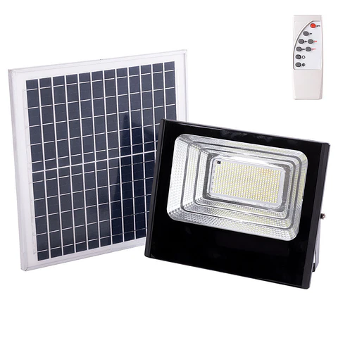 Projetor Solar LED 150W 4000K Painel: 6V/15W Bateria: 3,2V/10000MaH Controle Remoto [HO-SOLARFL-150W-01-W]