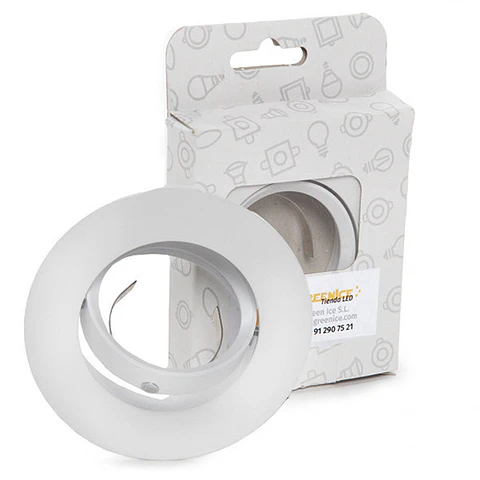 Anel Downlight InclinÃ¡vel Circular Aluminio Branco93Mm Caixa Personalizada