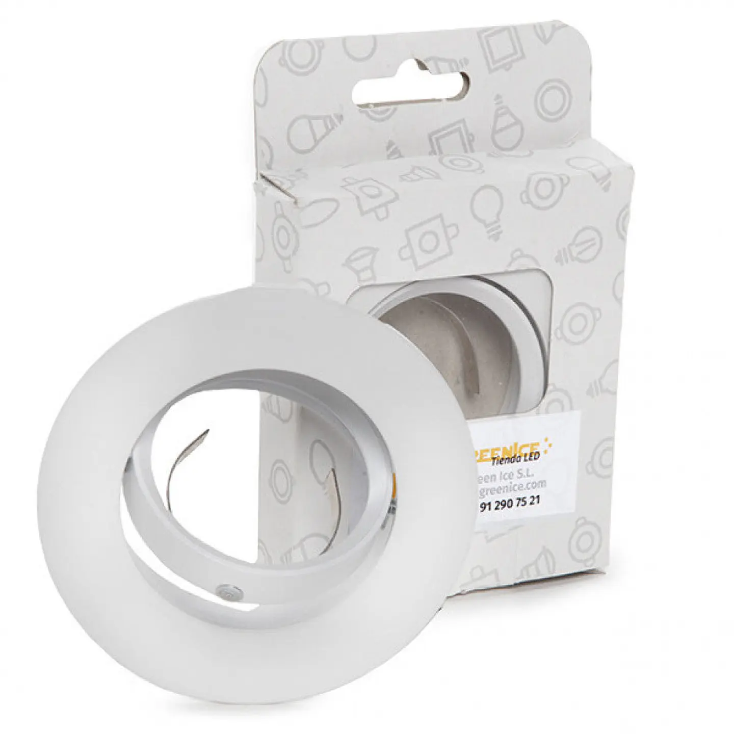 Anel Downlight InclinÃ¡vel Circular AlumÃ­nio Branco93Mm Caixa Personalizada 1