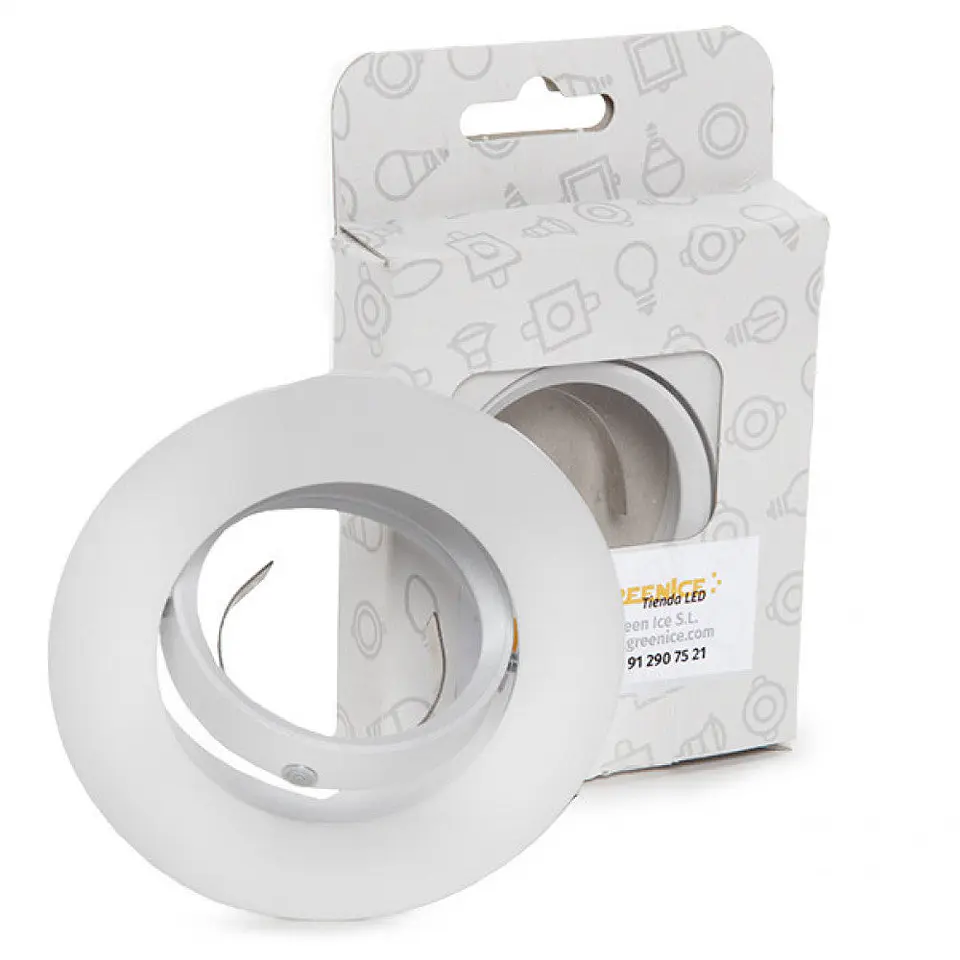 Anel Downlight InclinÃ¡vel Circular AlumÃ­nio Branco93Mm Caixa Personalizada 1
