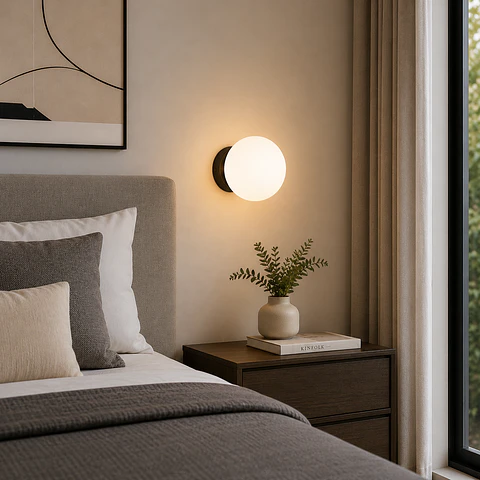 Arandela com esfera de cristal "Alba"
