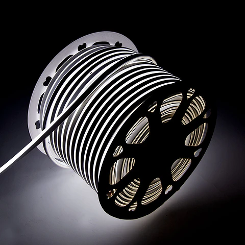 Mangueira Fita LED "Neon Flex" 6W 2700ºK 24V 8x16mm Simples 120xSMD2835 6W/M x1M 40.000H - Corte 5CM [HONSPVC8x16S220CMWW]
