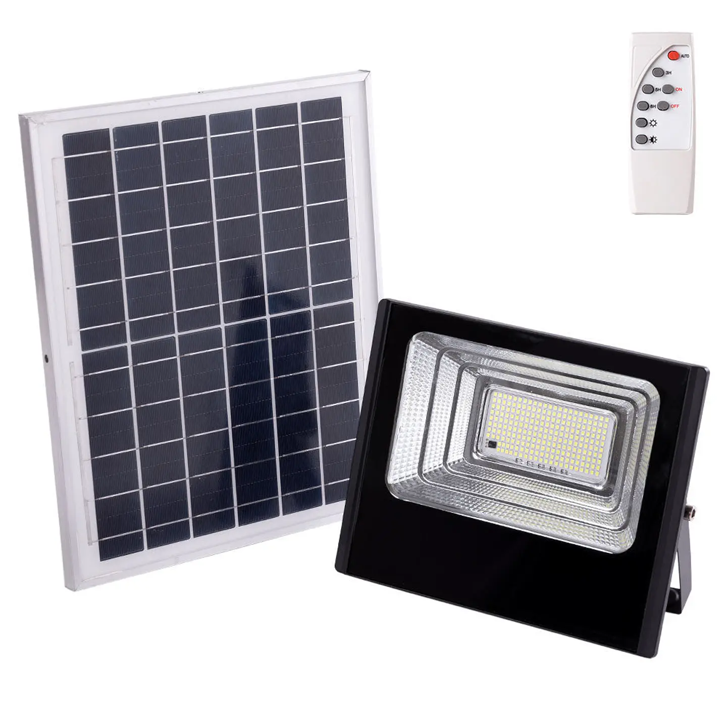 Holofote LED solar 100W 6500K Painel: 6V/12W Bateria: 3,2V/8000MaH Controle remoto [HO-SOLARFL-100W-01] 1