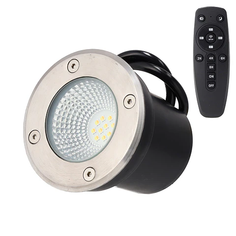 Refletor LED embutido de 5W para jardim, IP65, CCT (cor da luz Ajustavel), controle remoto.