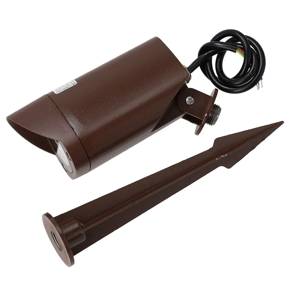 Refletor LED com estaca para jardim, 7W, IP65, 2700K, acabamento marrom. 4