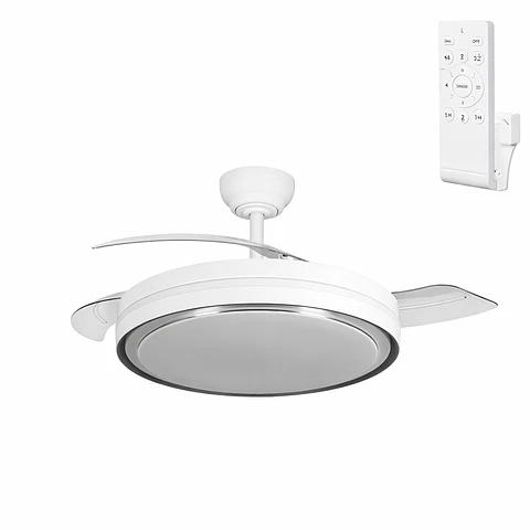 Ventilador DC branco/prateado com funÃ§Ã£o verÃ£o-inverno, 60 W, 6980 lÃºmens, 3500-4000-6500 K
