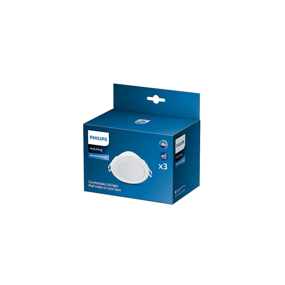 Pacote 3 Foco Downlight LED Circular Philips 