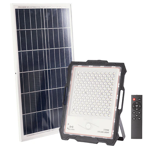 Projetor solar LED 200W 20000Lm Sensor_Painel de controle remoto:5V 35W Bateria: 3,3V 30.000Ma [LUM-MJ-DW904]