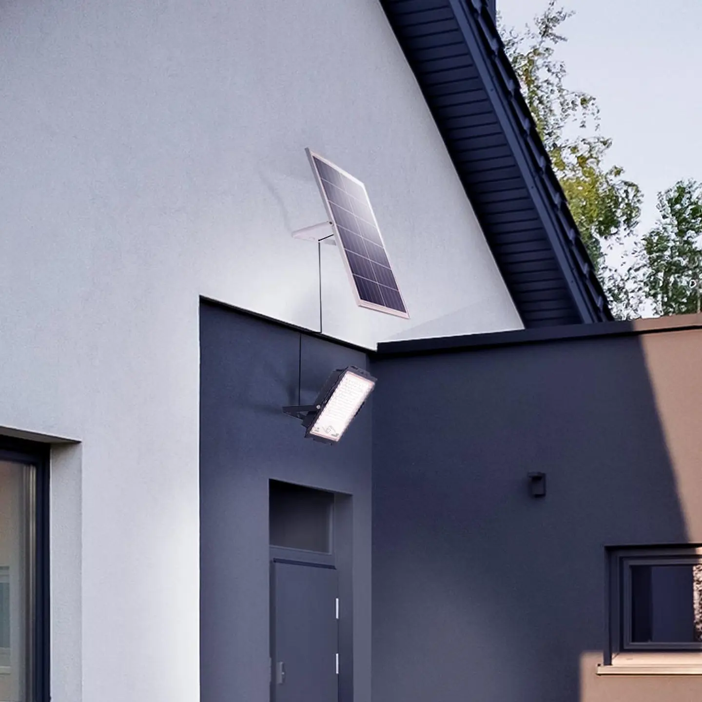 Projetor solar LED 200W 20000Lm Sensor_Painel de controle remoto:5V 35W Bateria: 3,3V 30.000Ma [LUM-MJ-DW904] 2