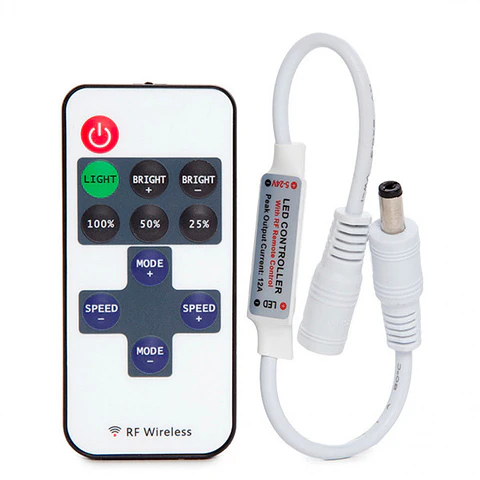 Dimmer Mini Tira LED Led Controle Controlo Remoto 5-24Vdc â–º 30/144W