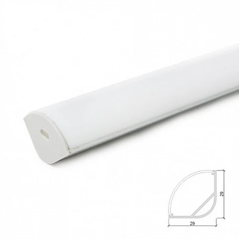 Perfil Aluminio Para A Tira LED Led Difusor Leitoso Lle-Alp016R-O X 2M