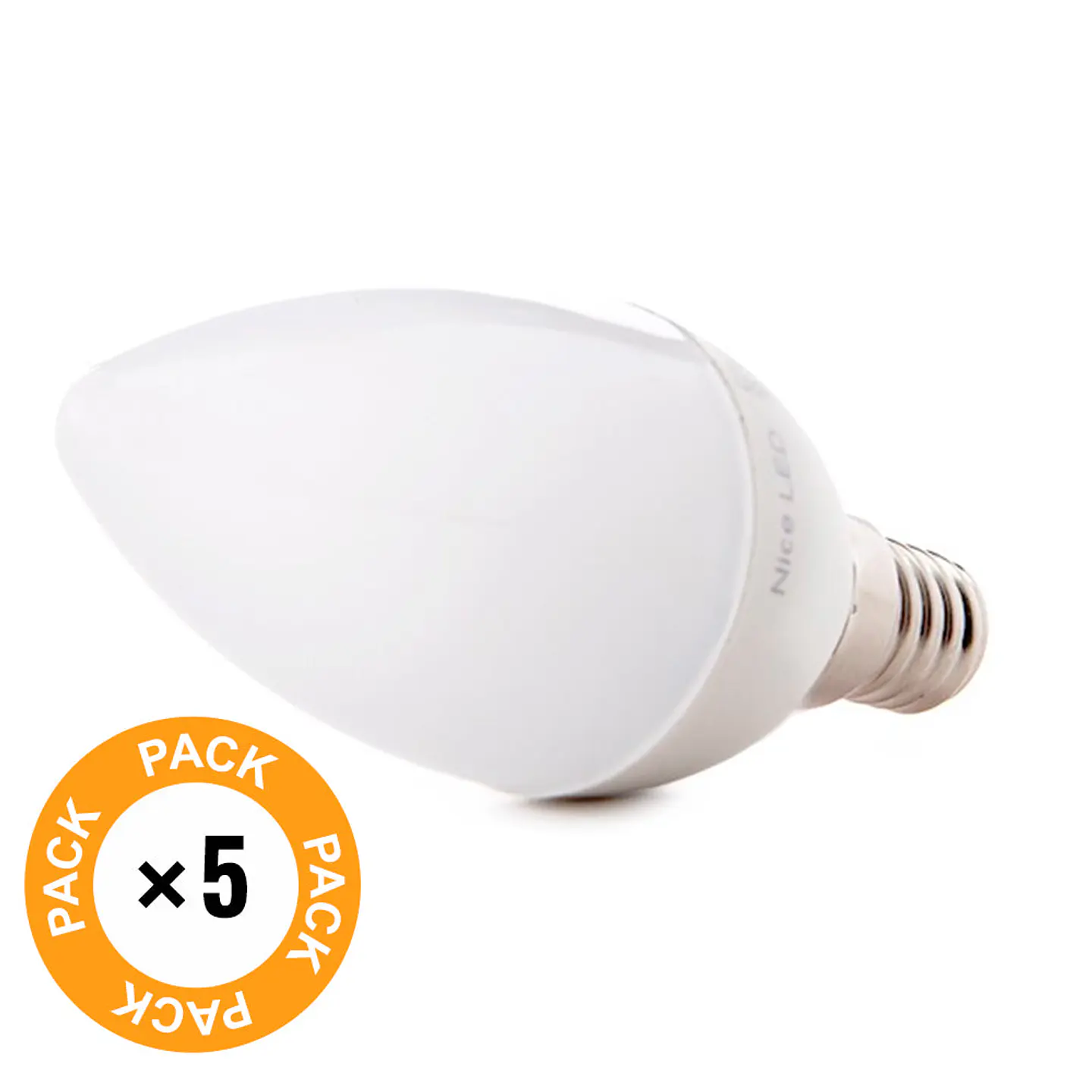 Pack 5 LÃ¢mpadas LED E14 5W 500Lm 2700ÂºK 40.000H [HO-C37-E14-5W-RC-WW-PK5-AP] 2