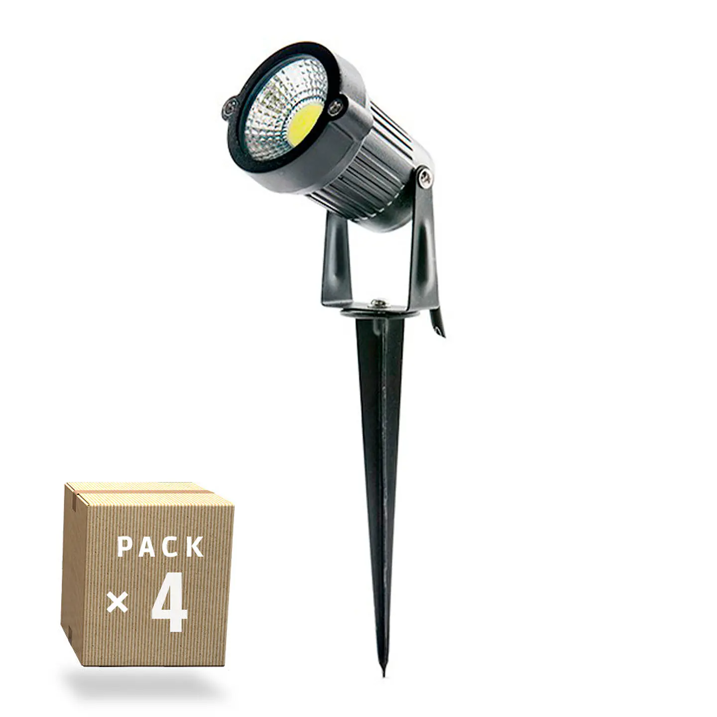 Pacote de 4 focos LED para jardim com pontas 5W 421Lm 2700ÂºK 40.000H [SL-SL-C10-5W-WW-PK4-AP] 1