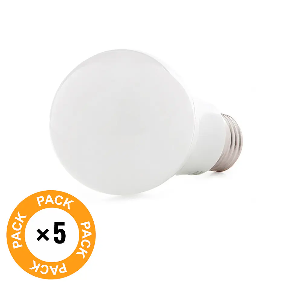 Pack 5 LÃ¢mpadas LED E27 9W 1000Lm 6000ÂºK 40,000H [HO-ED-B3-E27-9W-CW-PK5-AP] 2