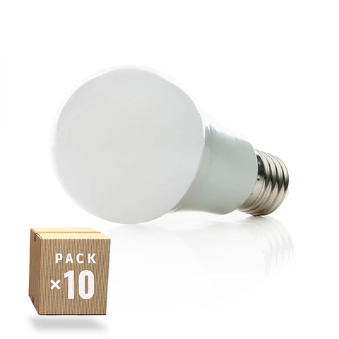 Pack de 10 Lampadas LED EsfÃ©ricas Aluminio/PC E27 7W 630Lm 40.000H