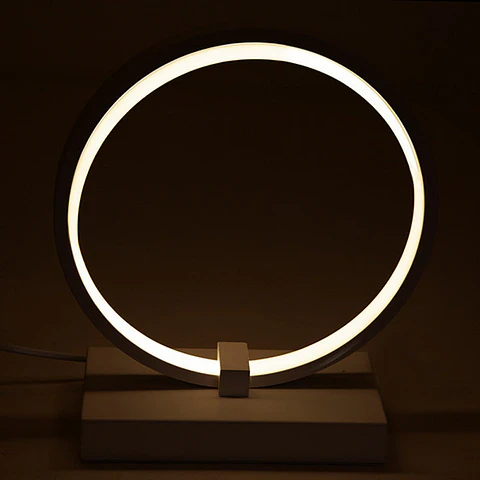 Candeeiro de Mesa 15W 935Lm 4200ºK LED CÃ­rculo Regulavel 40.000H [HO-LM-CIRCLE-20W-W]