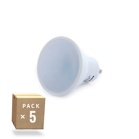Pack 5 Lampadas LED GU10 6W 500Lm 2700ºK 40,000H [HO-GU10-SMD-6W-IC-WW-PK5-AP]