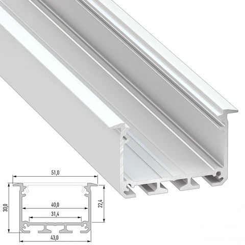 Perfil Aluminio Tipo Inso 2,02M